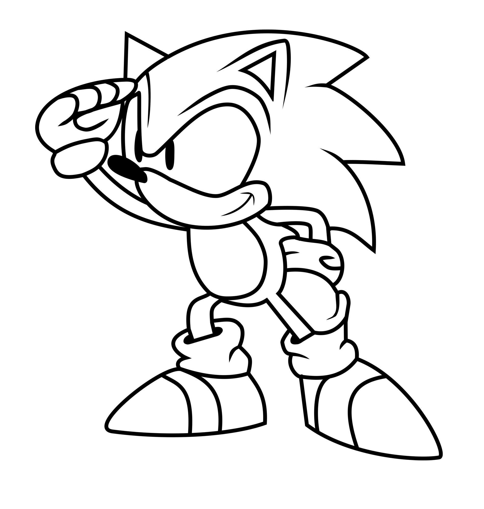 Dibujo de Sonic espiando