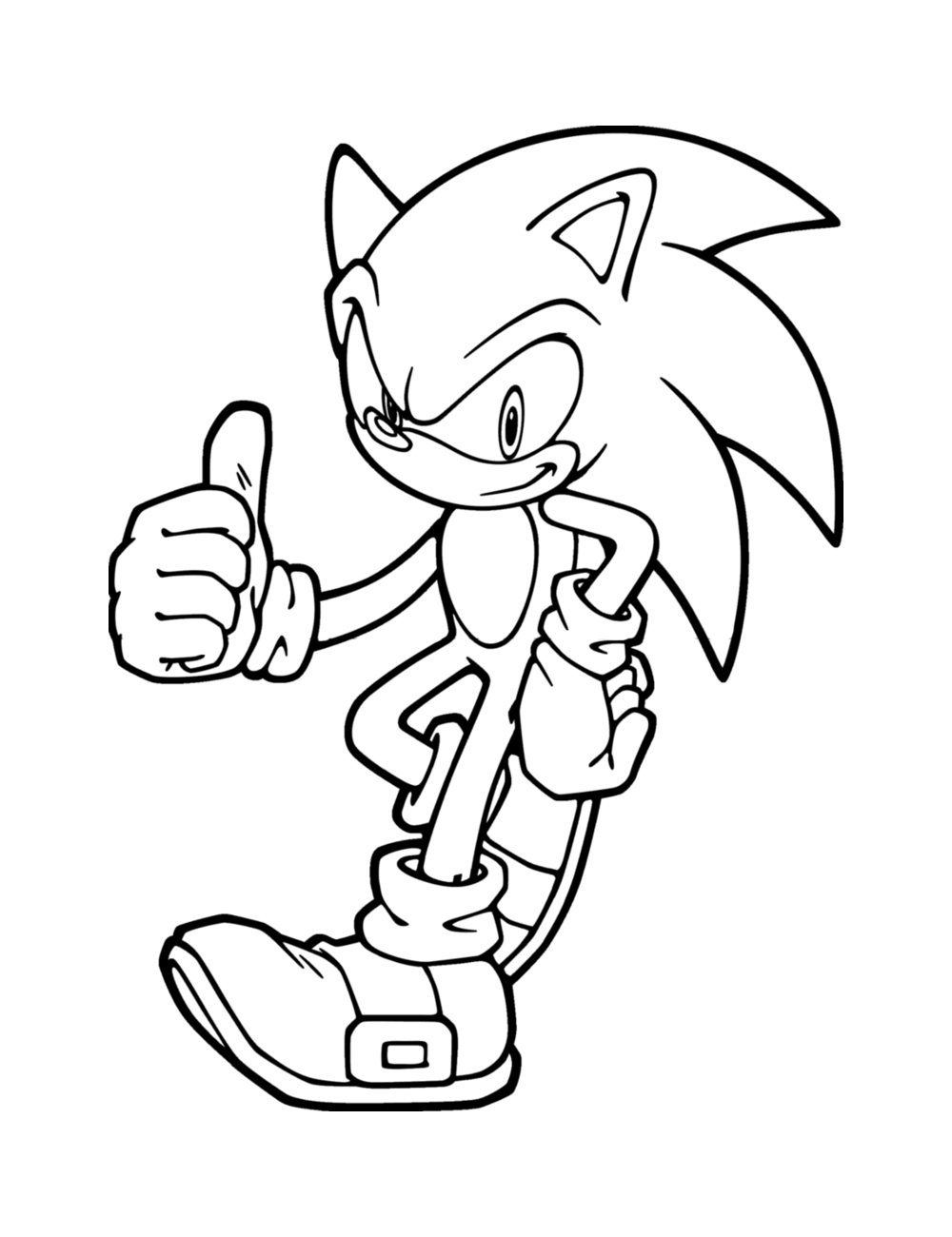 Dibujo de Sonic haciendo okey